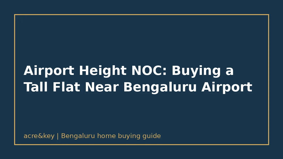 Illustrated text card reading: Airport Height NOC: Buying a Tall Flat Near Bengaluru Airport