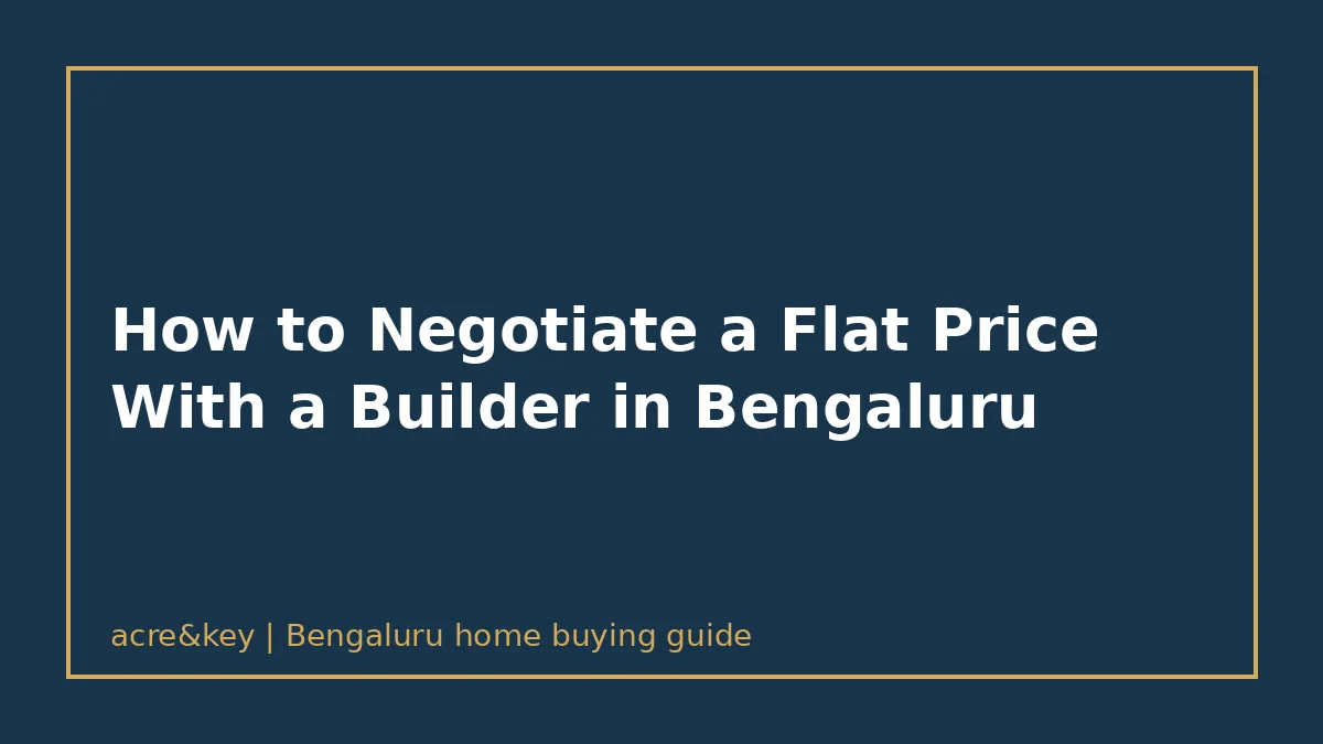 Illustrated text card reading: How to Negotiate a Flat Price With a Builder in Bengaluru