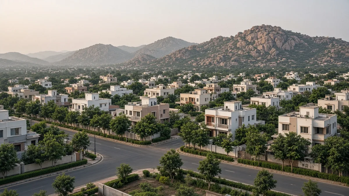 Rajarajeshwari Nagar houses and apartments below rocky hills