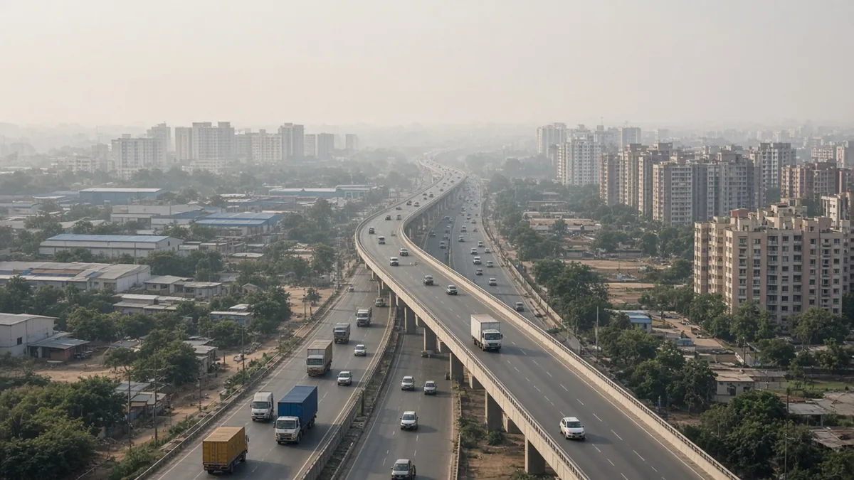 Hosur Road elevated highway with traffic and apartment towers