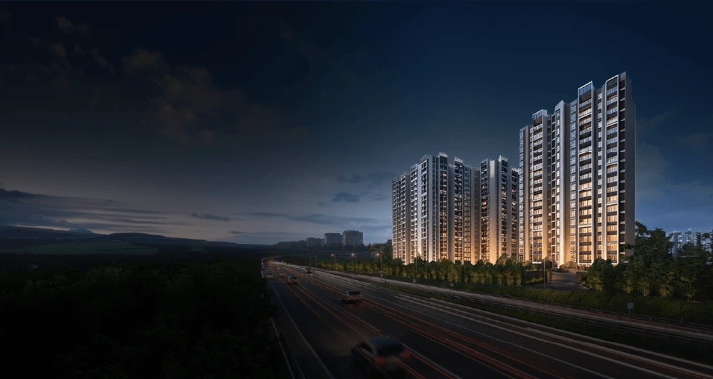 Night Highway Elevation View